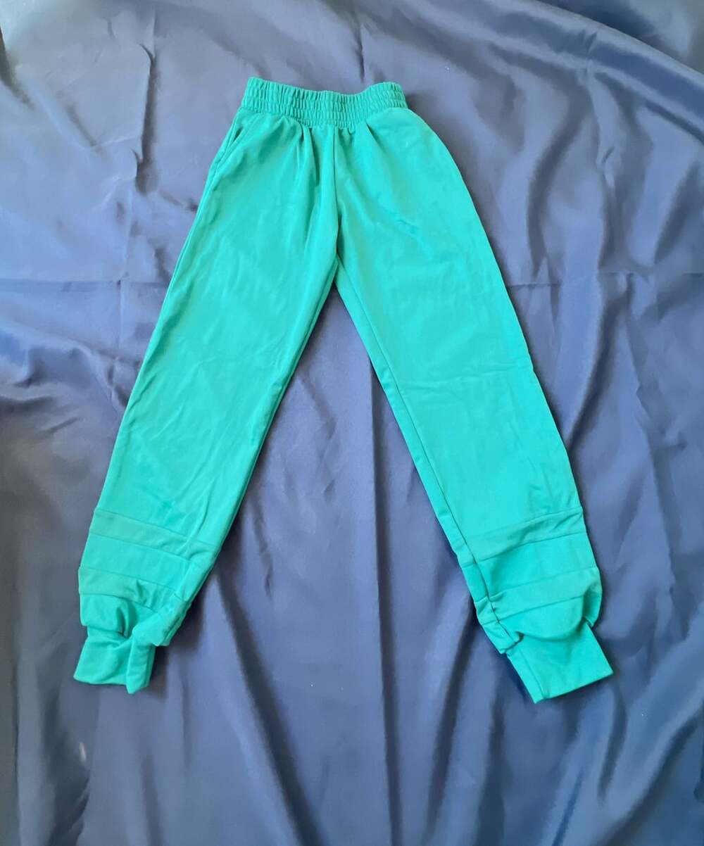 Purple Pixies Sweatpants Size CM Teal Joggers with Elastic Cuffs